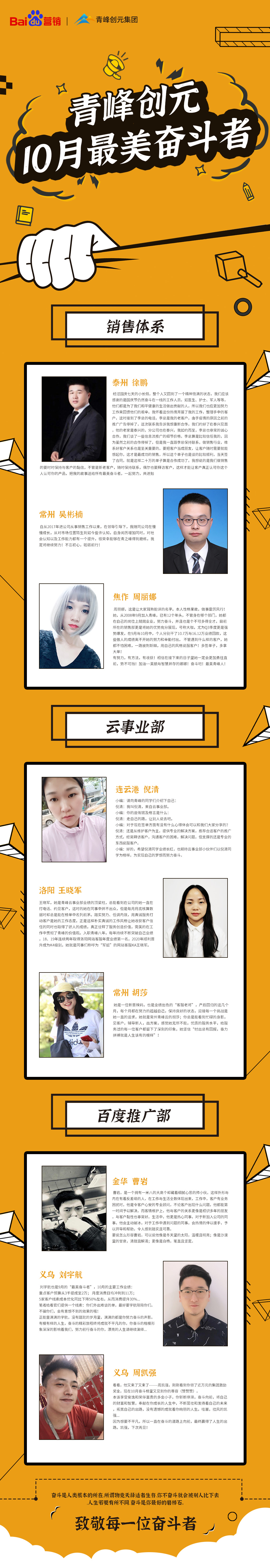 天行健，君子以自強不息——青峰創(chuàng)元集團十月最美奮斗者